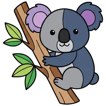 Образец в цвете: Коала на ветке
