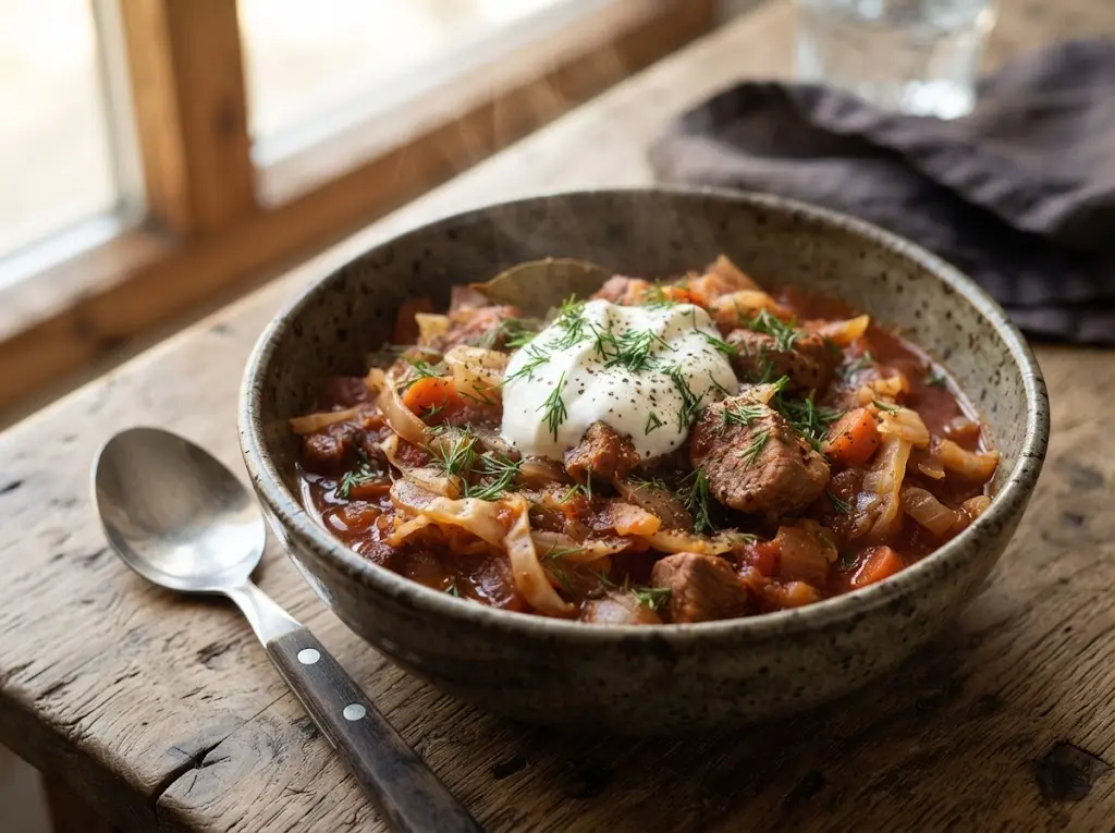 Тушеная капуста с мясом в мультиварке: готовое блюдо