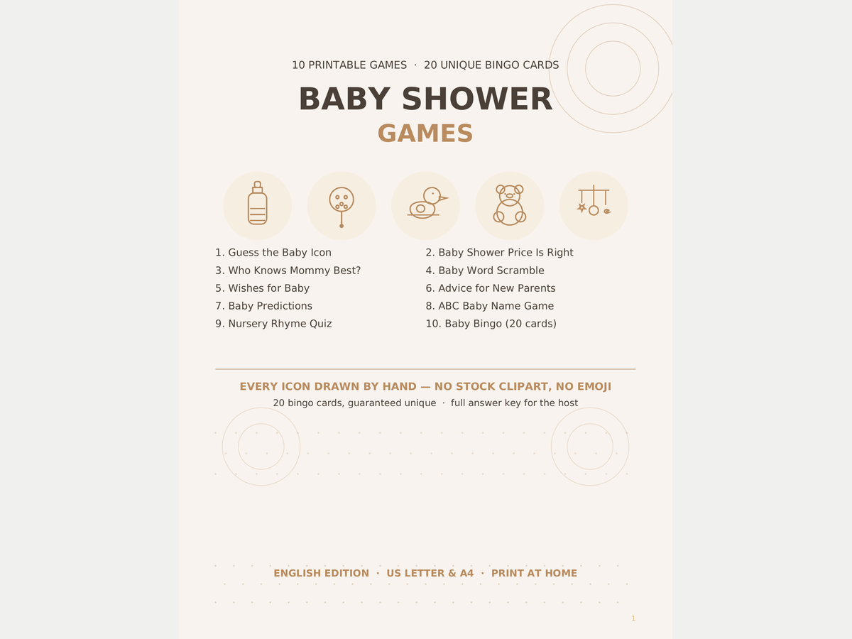 Игры для baby shower (10 игр + бинго) preview 1